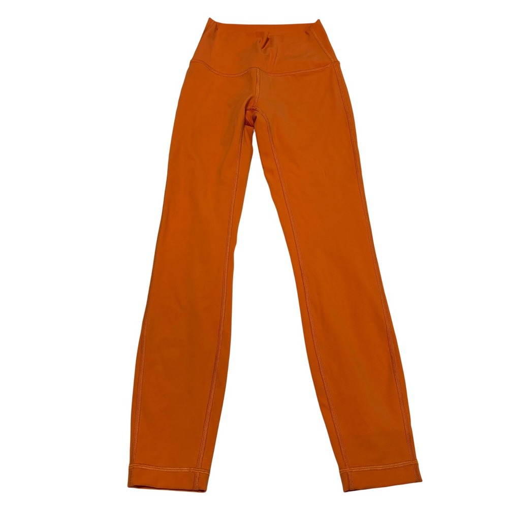 Lululemon Wunder Under High-Rise Tight 25 Orange Soda W5CO7S Yoga Leggings Sz 2